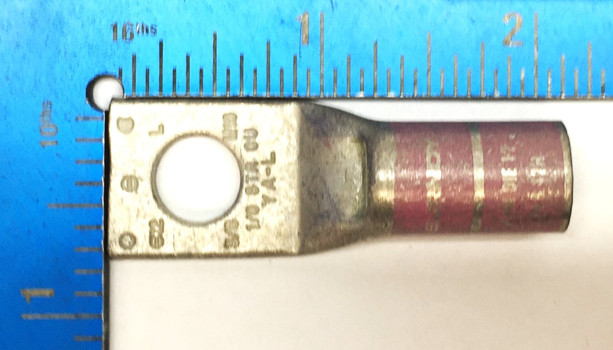 Burndy 1-Hole Straight 3/8" Pink DIE 12 1/0 STR CU Connector M10 [Lot of 5] NOS