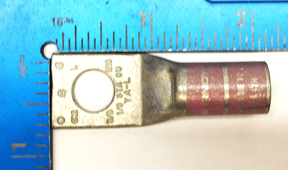 Burndy 1-Hole Straight 3/8" Pink DIE 12 1/0 STR CU Connector M10 [Lot of 6] NOS