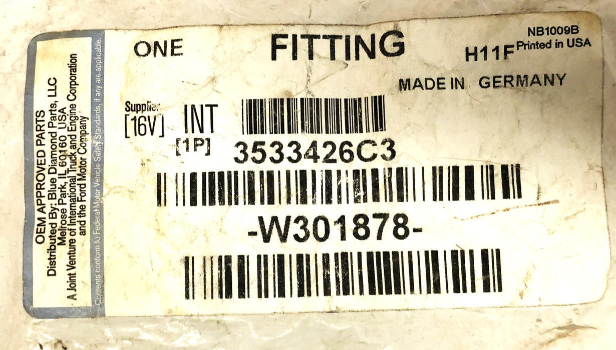 Navistar International/Ford Fuel Line Fitting 3533426C3 NOS