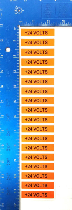 Unbranded 1/2" x 2-1/4" "+24 Volts" Vinyl Label Pack (5pcs) [Lot of 4] NOS