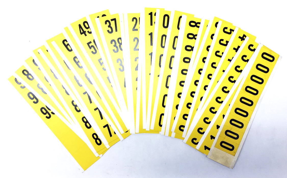 Unbranded Black/Yellow 1"x1-1/2" Adhesive Number Label Set SB4CP-NUM (27pcs) NOS