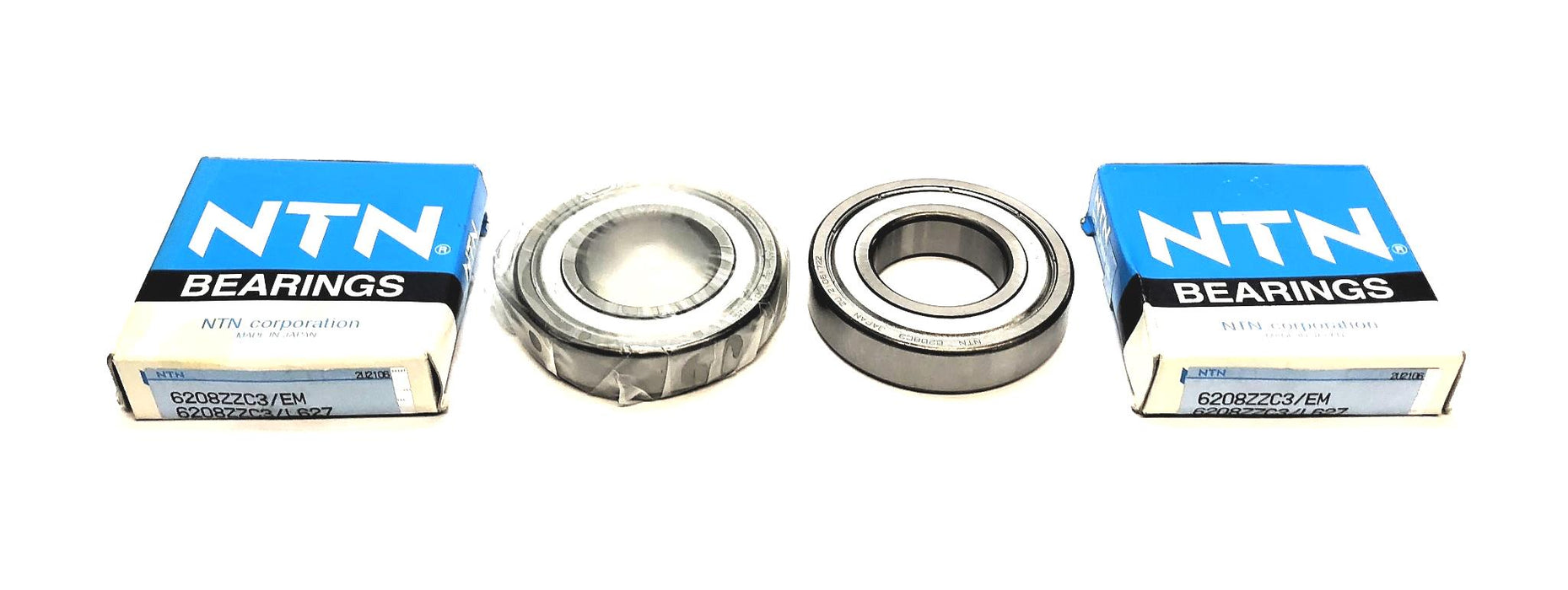 NTN Shielded Ball Bearing 6208ZZC3/EM (6208ZZC3/L627) [Lot of 2] NOS