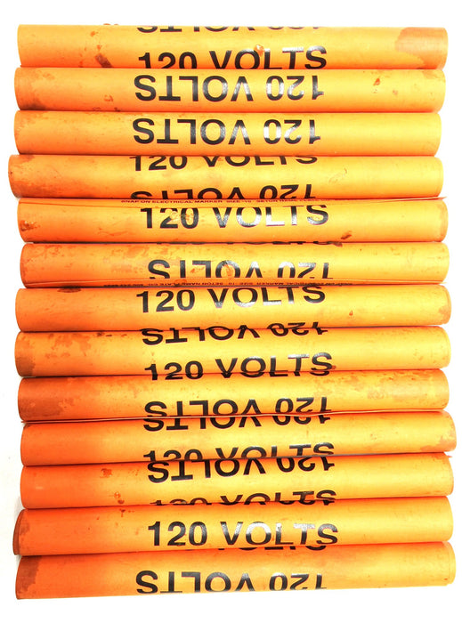 Seton "120 VOLTS" PVC Snap-On Electrical Marker Sz.10 (8-1/4") [Lot of 14] NOS