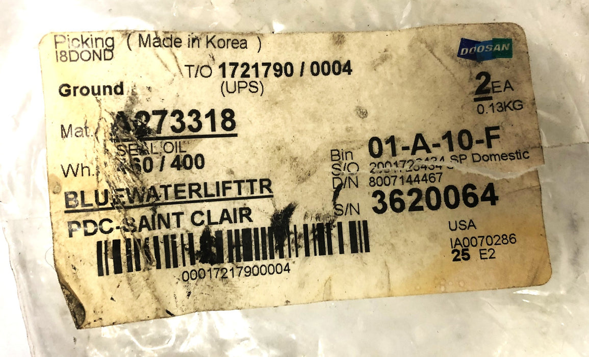 Doosan Oil Seal A273318 [Lot of 2] NOS