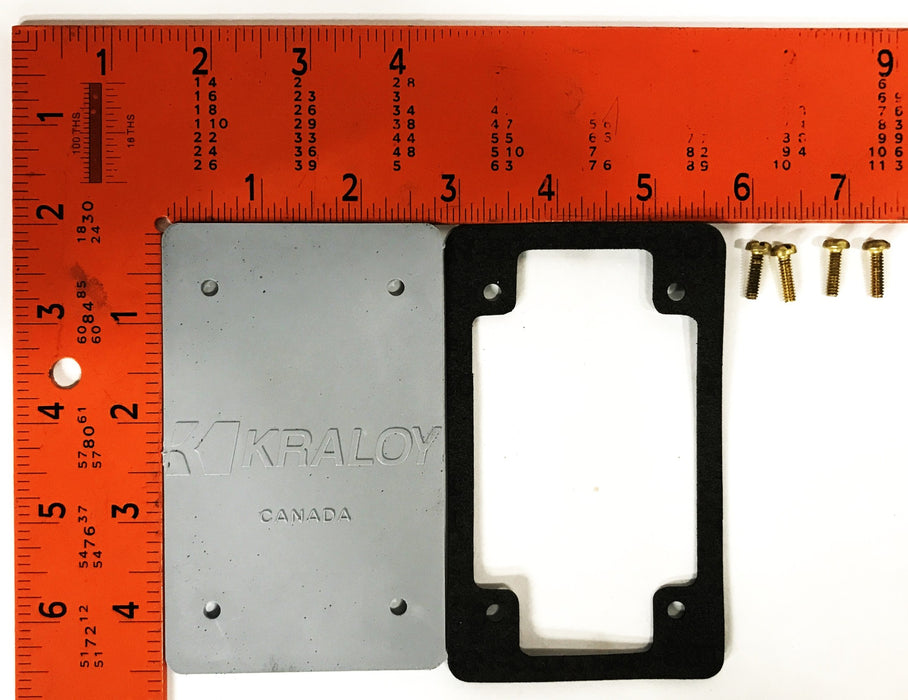 Kraloy PVC 1-Gang Blank Wall Plate Kit with Gasket 078241 [Lot of 4] NOS