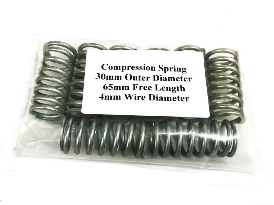 Unbranded Zinc-Plated 30mm x 65mm Compression Spring [Lot of 8] NOS