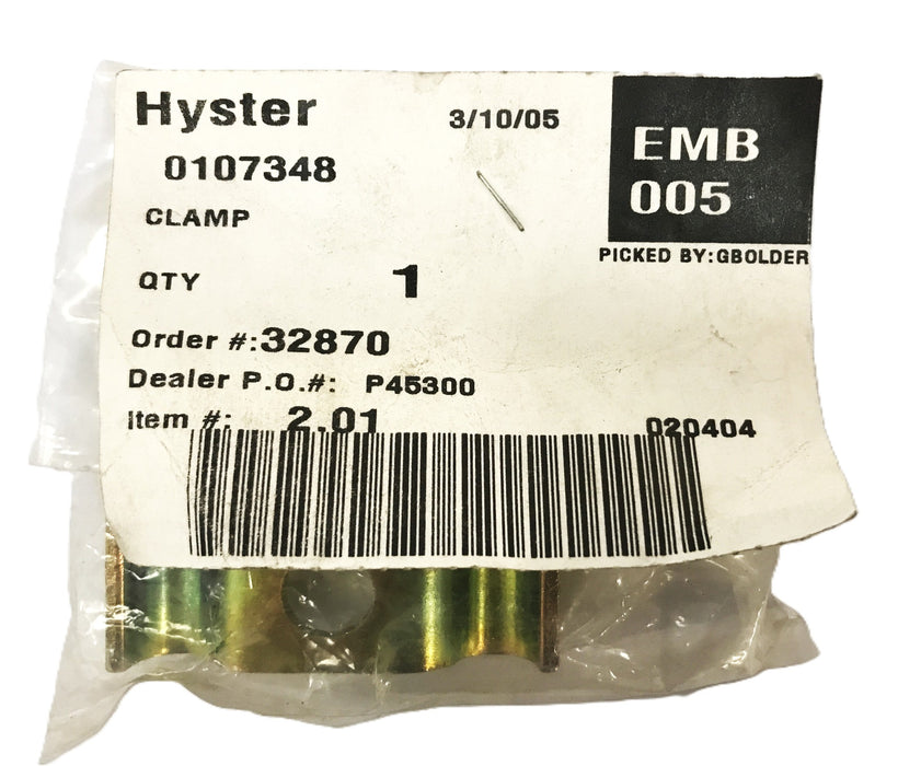 Hyster Forklift Clamp 0107348 NOS