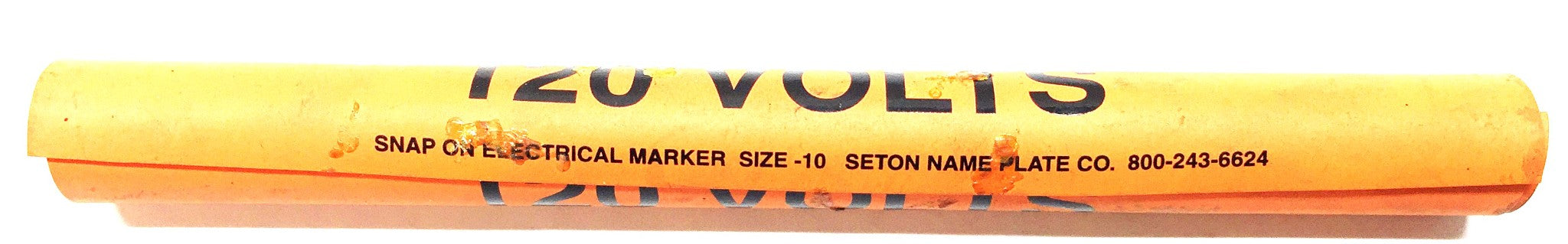 Seton "120 VOLTS" PVC Snap-On Electrical Marker Sz.10 (8-1/4") [Lot of 14] NOS