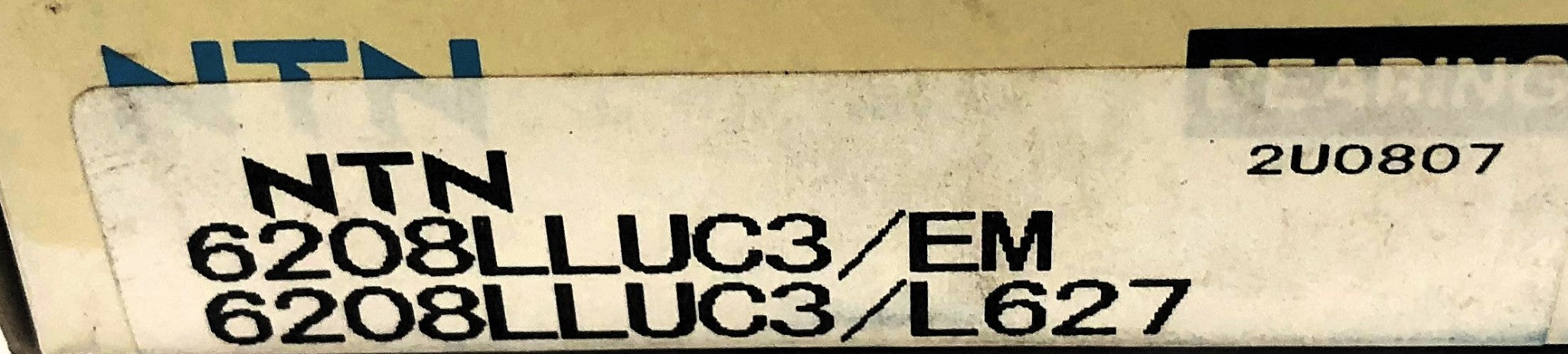 NTN Single Row Radial Ball Bearing 6208LLUC3/EM (6208LLUC3/L627) [Lot of 2] NOS