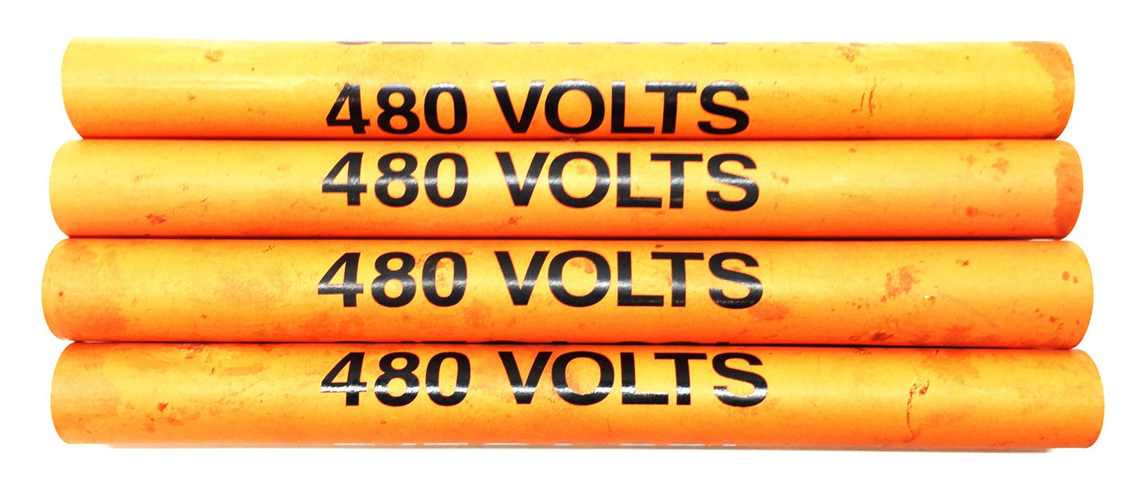 Seton 8-1/4" "480 VOLTS" PVC Snap-On Marker(4pcs)w/1"x4-1/2" Decal Set (5pcs)NOS