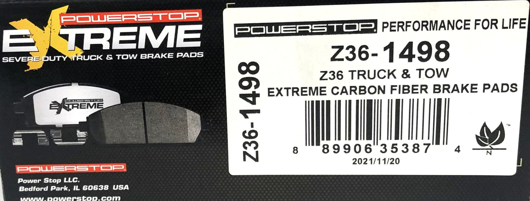 PowerStop Extreme Carbon Fiber Brake Pads Z36-1498 NOS