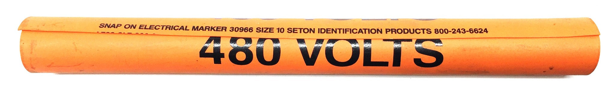 Seton 8-1/4" "480 VOLTS" PVC Snap-On Marker(4pcs)w/1"x4-1/2" Decal Set (5pcs)NOS