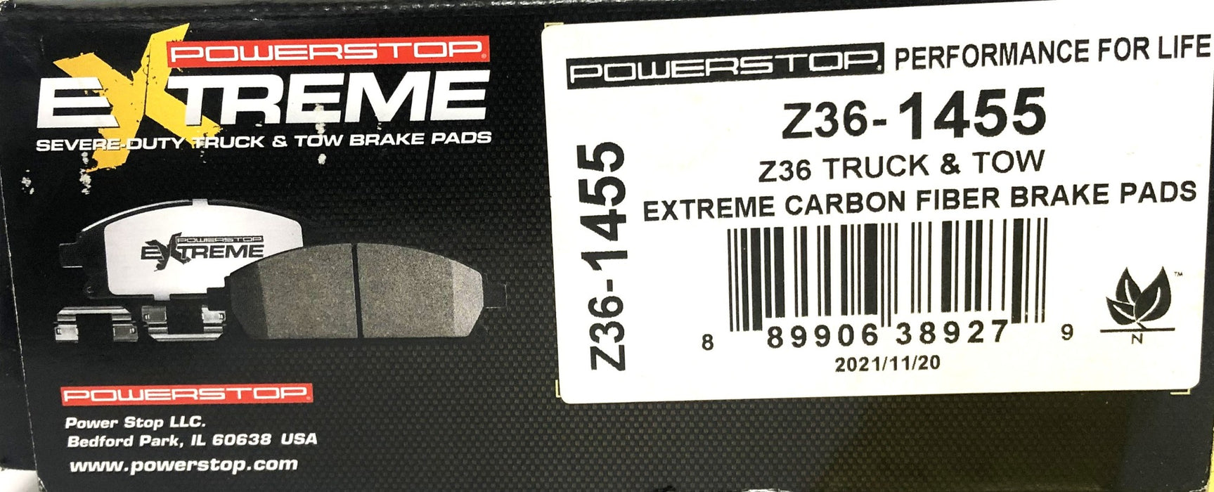 PowerStop Extreme Carbon Fiber Brake Pads Z36-1455 NOS