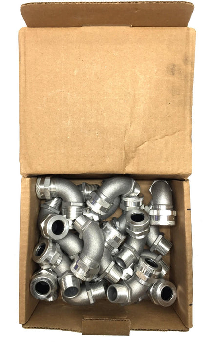 Remke 1/2"NPT Natural Aluminum 90-Degree Cord Grip Case (20pcs) RSR-9110 NOS