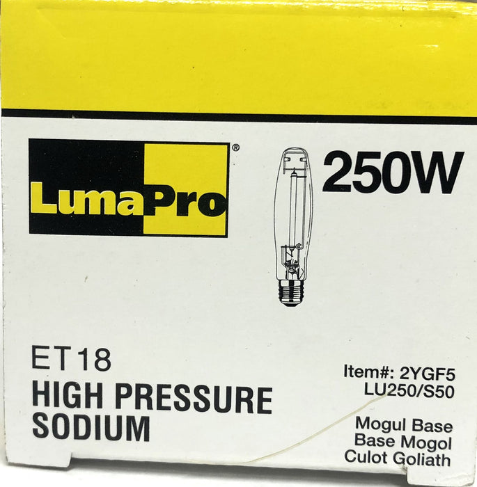 LumaPro 250W High Pressure Sodium Lamp ET18 (2YGF5) [Lot of 3] NOS