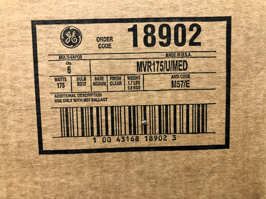 GE Current 175WBD17 Bulb Clear Lamp 18902 (MVR175/U/MED) [Lot of 3] NOS