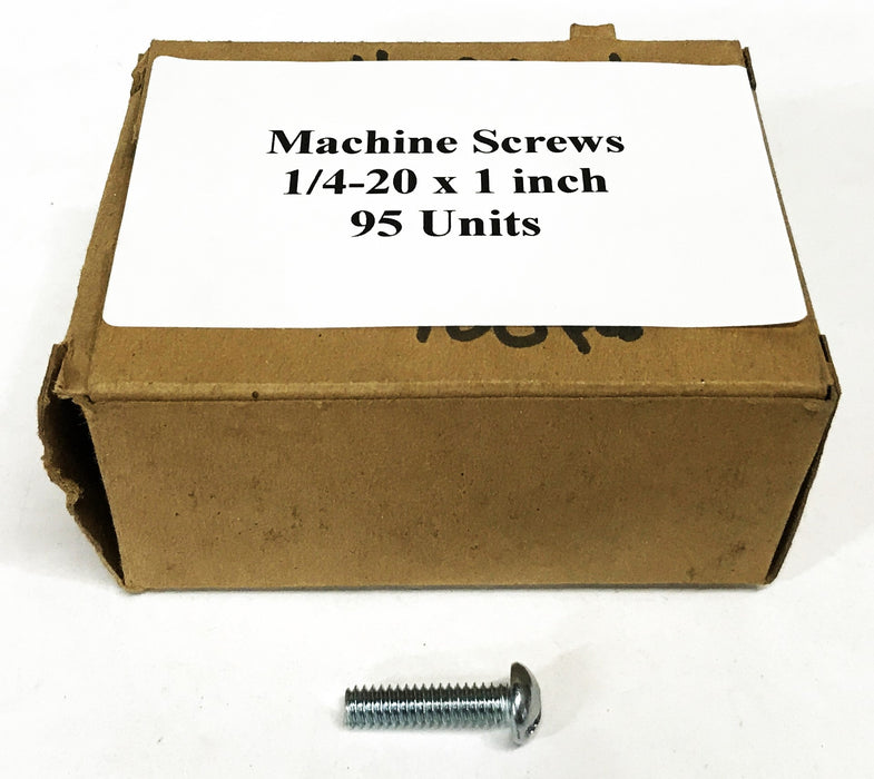 Unbranded 1/4-20 x 1 Slotted Round Head Machine Screws [Lot of 95] NOS