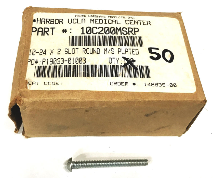 Unbranded 10-24 x 2 Slotted Round Head Machine Screws [Lot of 50] NOS