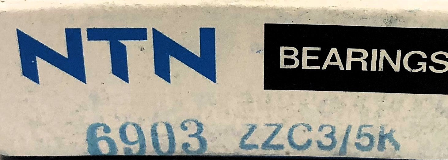 NTN Shielded Ball Bearing 6903ZZC3/5K (6903Z) [Lot of 2] NOS