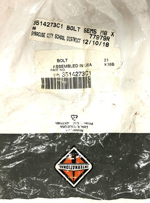 Navistar International M8 Bolt 3514273C1 [Lot of 8] NOS