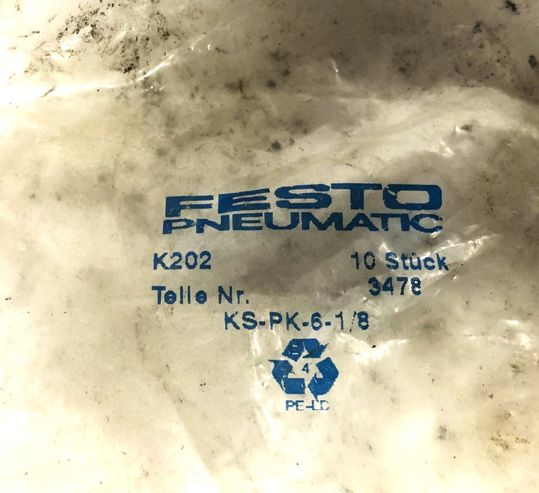 Festo Coupling KS-PK-6-1/8 [Lot of 3] NOS