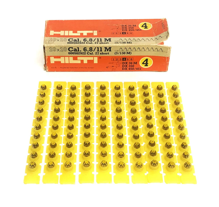 Hilti 100pc 10X10 Cal. 6.8/11M 4 Safety Boosters 3/130M .27 Short (00502922) NOS