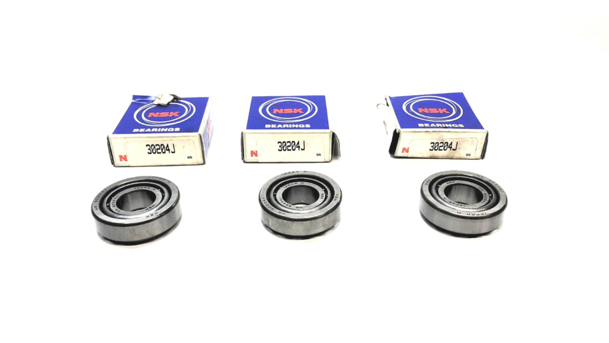 NSK Tapered Roller Bearing Cup & Cone 30204J [Lot of 3] NOS