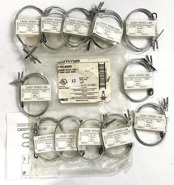 Erico Caddy Speed Link Y-Toggle with Eyelet Extension SLD15Y500 [Lot of 12] NOS