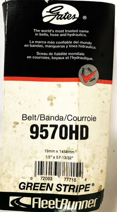 Gates FleetRunner Heavy Duty Cogged V-Belt 9570HD [Lot of 2] NOS