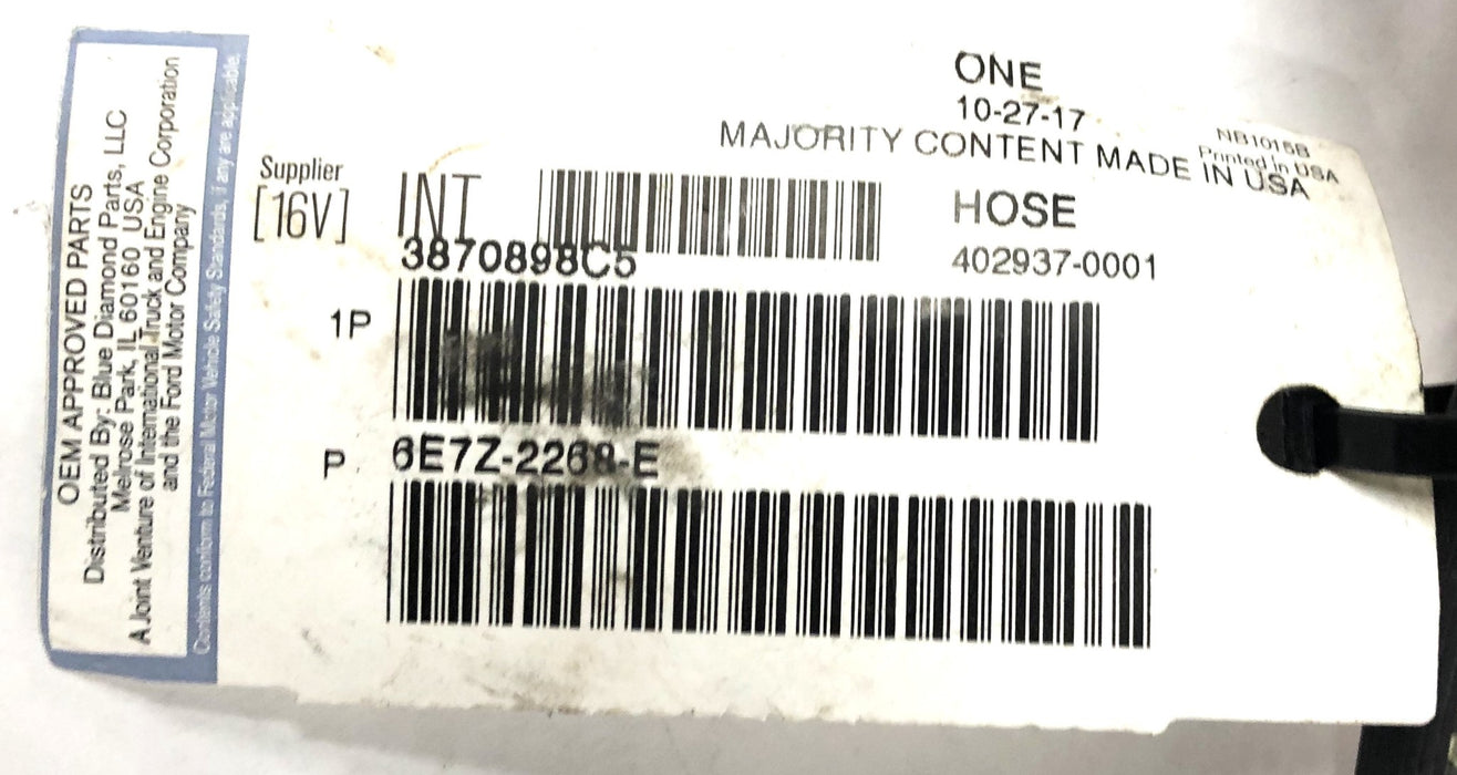 Navistar International/Ford Hydraulic Hose 3870898C5 NOS