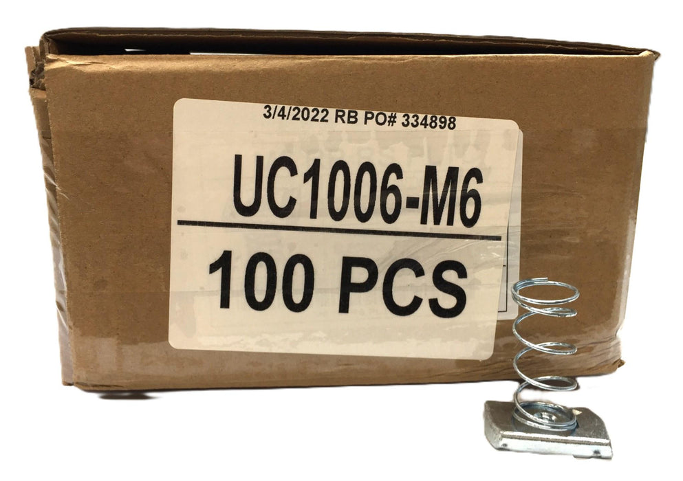 Unbranded UC1006-M6 Channel Nut with Spring Case (100pcs) NOS