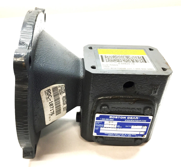 Boston Gear 10:Ratio Input HP: .37 Output: 123 Gear Reducer Boston F71010B56 NOS