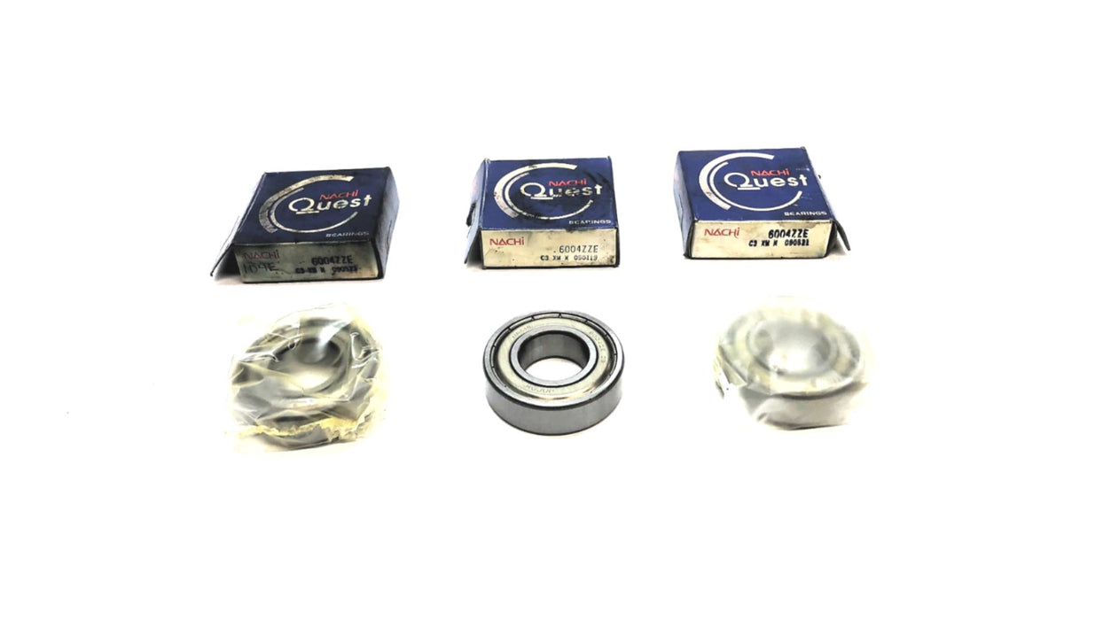 Nachi Deep Groove Ball Bearing 6004ZZEC3 (6004ZEC3) [Lot of 3] NOS
