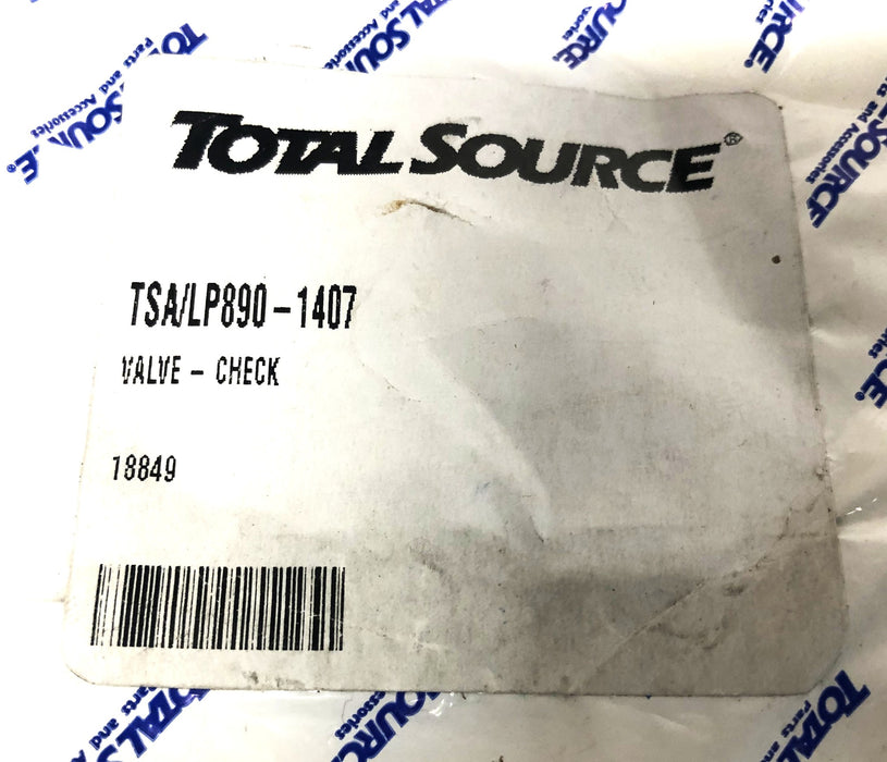 Total Source Check Valve LP890-1407 NOS