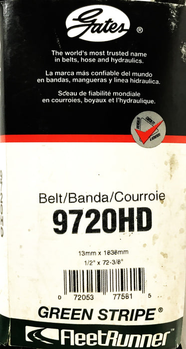 Gates High Capacity Accessory V-Belt 9720HD NOS