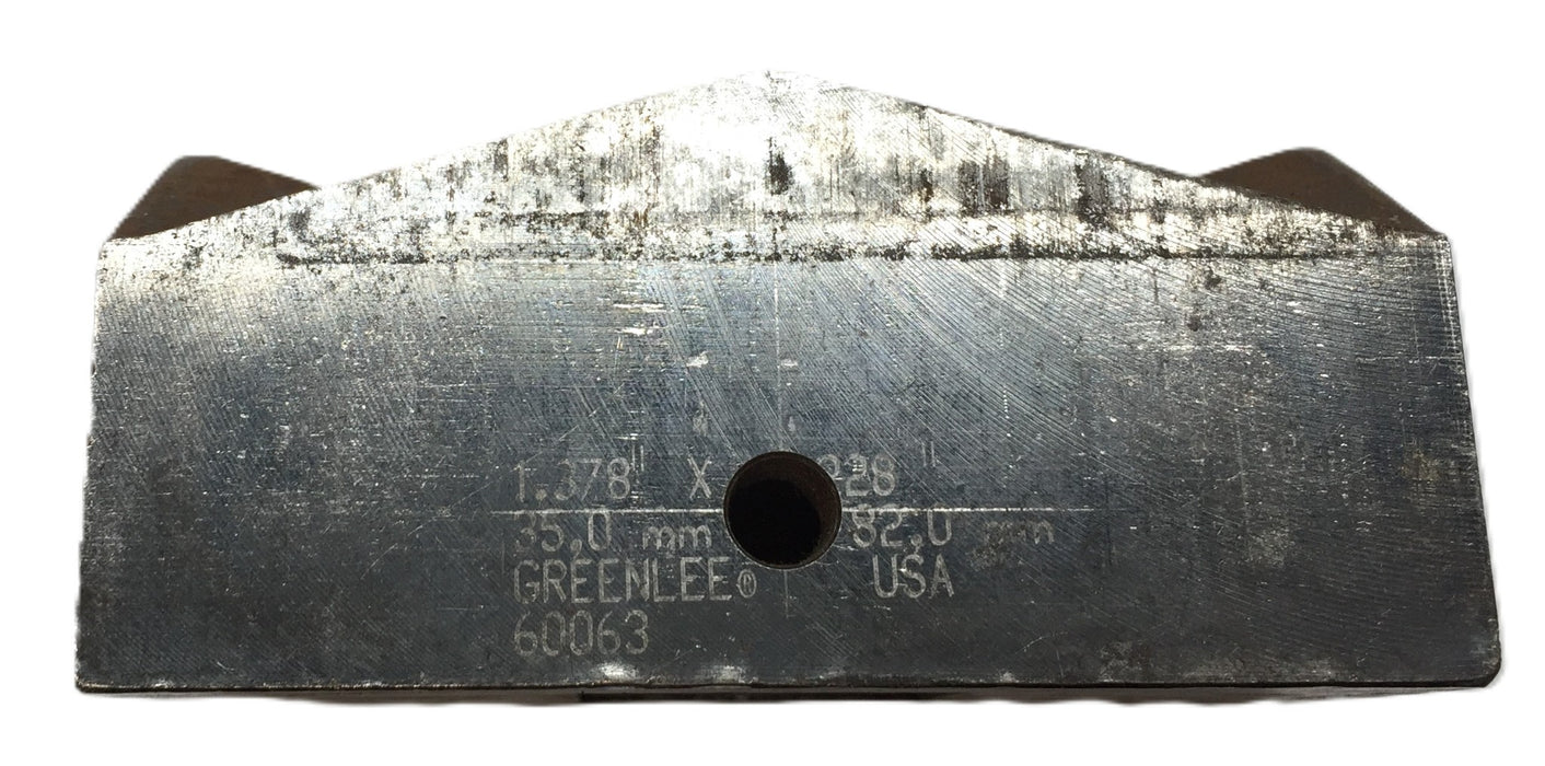 Greenlee 1.378" x 3.228 Replacement Rectangular Knockout Punch 60063 USED