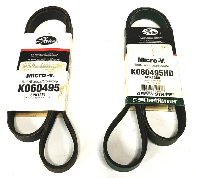 Gates Serpentine V-Belt K060495HD/K060495 [Lot of 2] NOS