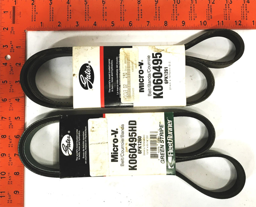 Gates Serpentine V-Belt K060495HD/K060495 [Lot of 2] NOS