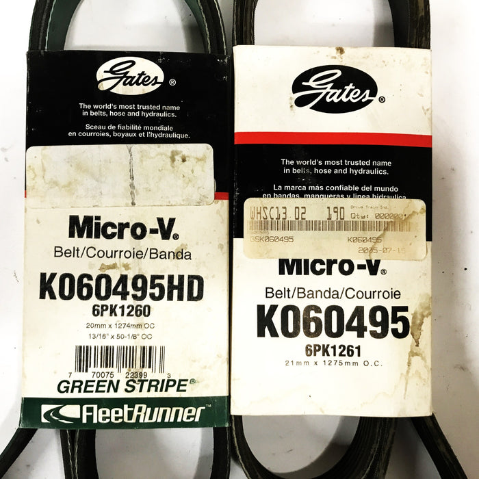 Gates Serpentine V-Belt K060495HD/K060495 [Lot of 2] NOS
