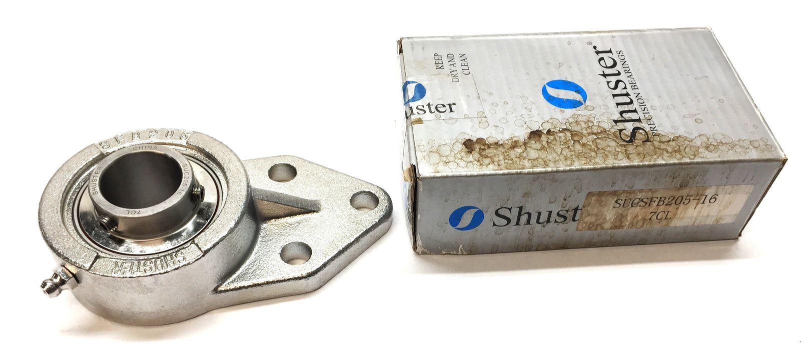 Shuster 3-Bolt Flange Mounted Bearing SUCSFB205-16 NOS