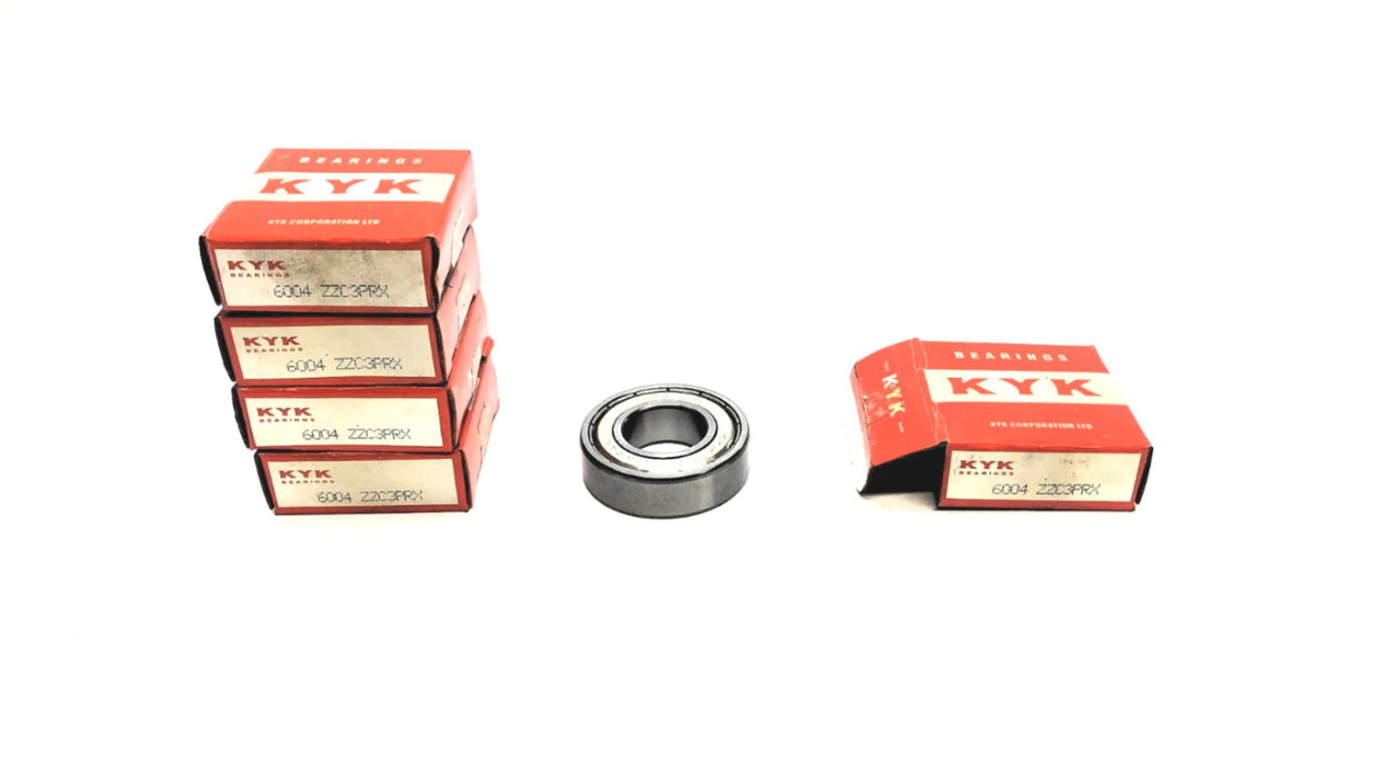 KYK Radial Ball Bearing 6004ZZC3PRX (6004ZCM) [Lot of 5] NOS