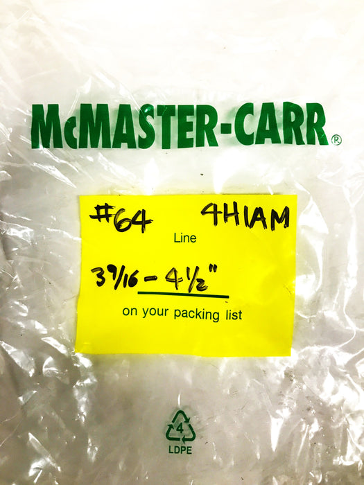 McMaster-Carr 3-9/16 - 4-1/2 Hose Clamp 4H1AM-64 [Lot of 9] NOS