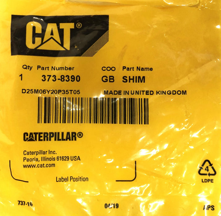 CAT/Caterpillar GB Shim 373-8390 [Lot of 8] NOS