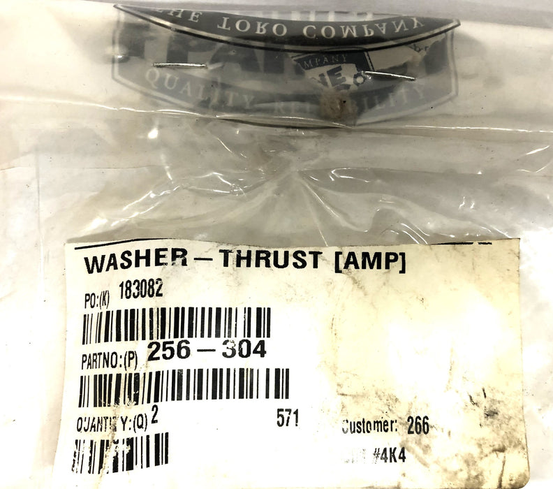 The Toro Company Thrust Washer 256-304 [Lot of 2] NOS