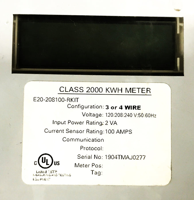 Honeywell Class 2000 E-Mon Submeter E20-208100-RKIT USED