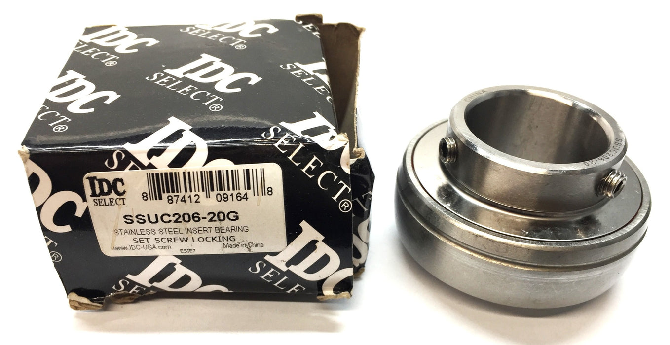 IDC Stainless Steel Insert Bearing SSUC206-20G NOS