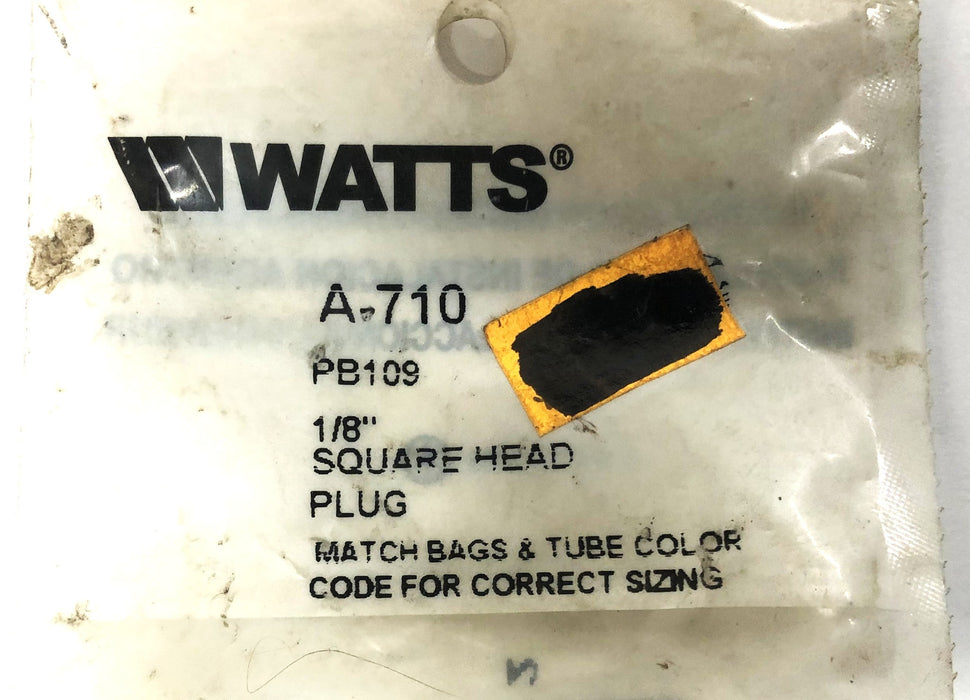 Watts 1/8 Inch Square Head Plug A-710 (PB109) NOS