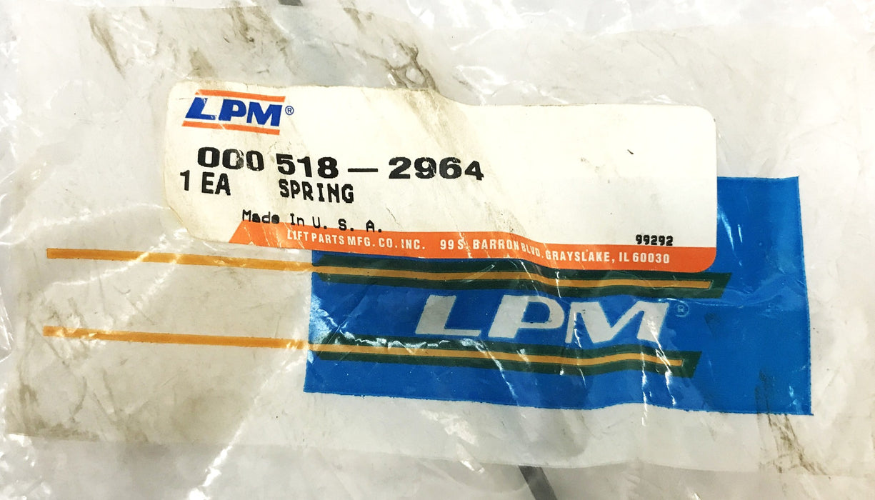 LPM Forklift Shoe Return Spring 518-2964 [Lot of 2] NOS