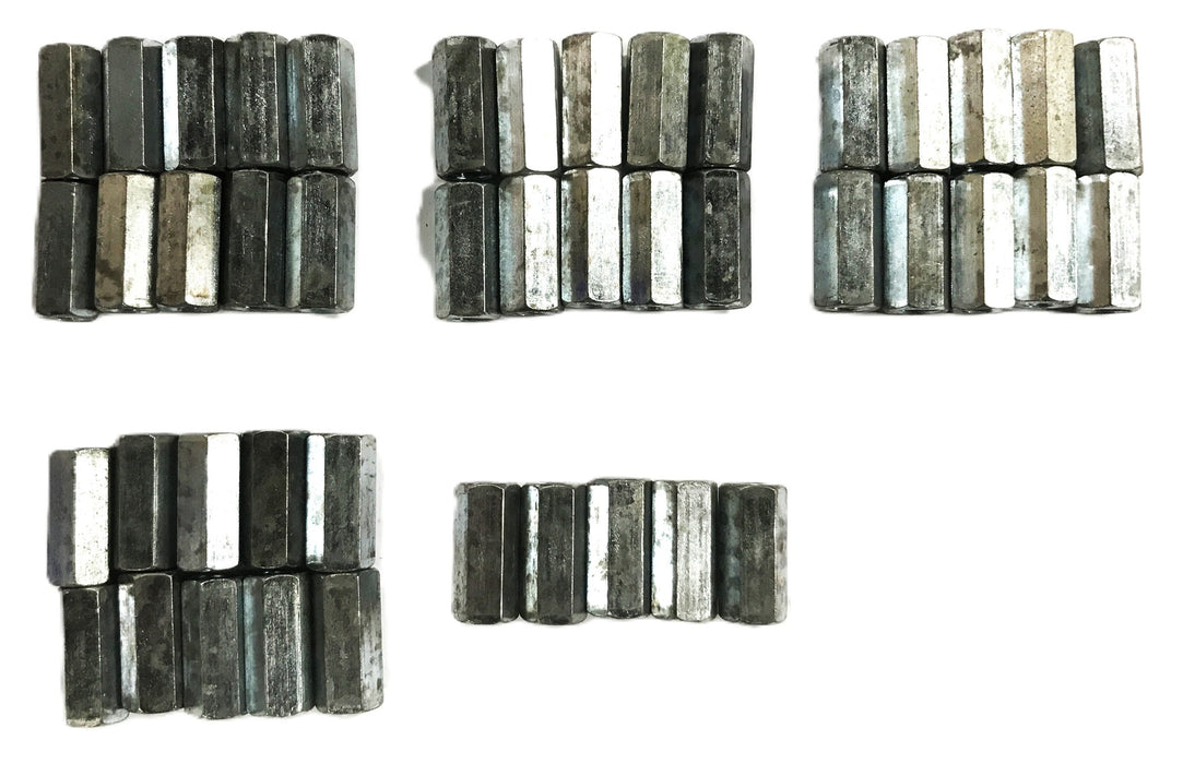 Unbranded Hex Rod Coupling Nut 3/8-16 x 1-1/8 inch [Lot of 45] NOS