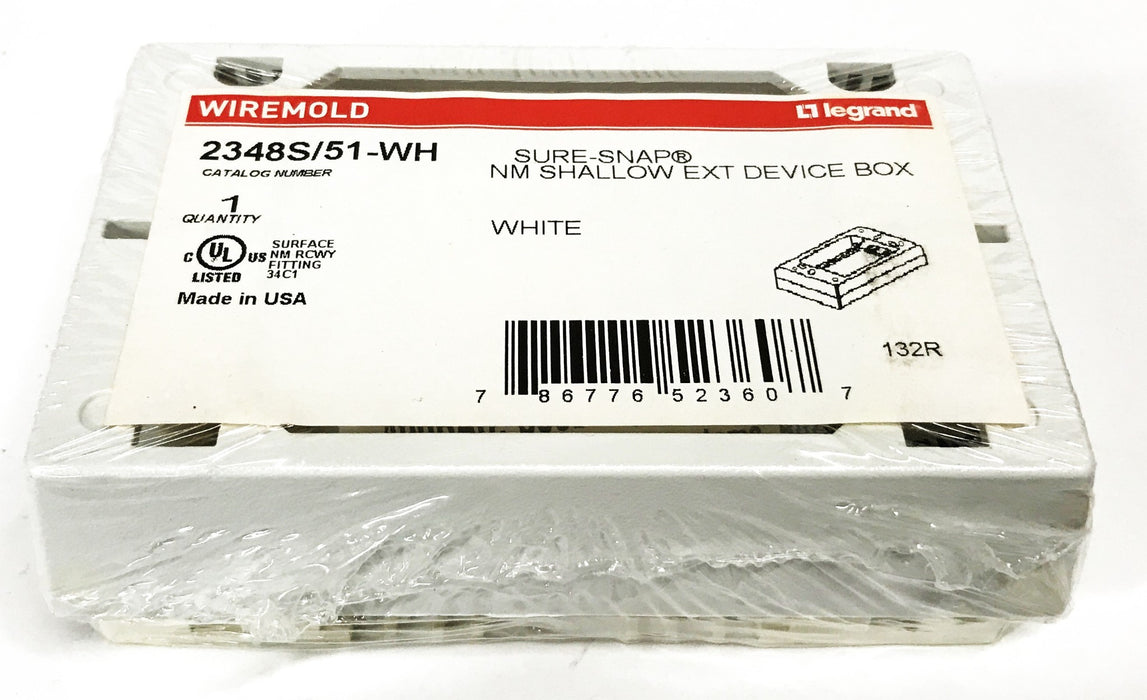 Wiremold Shallow Device Box White 2348S/51WH [Lot of 5] NOS